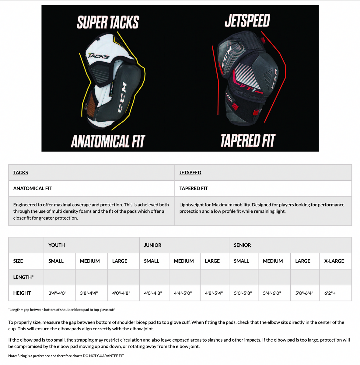CCM Jetspeed FT475 Senior Elbow Pads All Star Hockey All Star