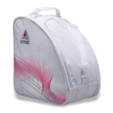 Oversized figure skate bag fits up to size 12 - white and pink - side view