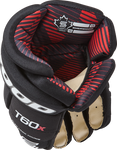 Black and red hockey glove with 'Sherwood' branding on a white background
