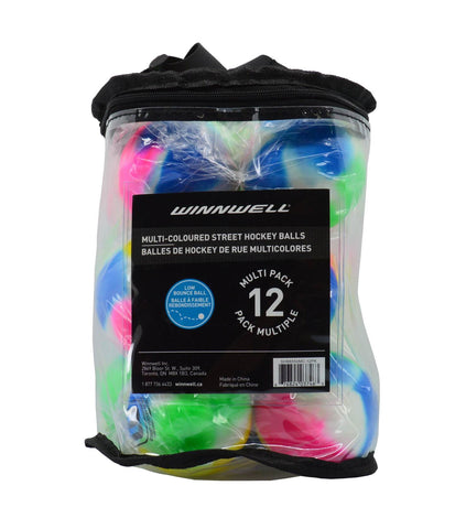 Winnwell Street Hockey Ball - Multi Coloured - 12 pack